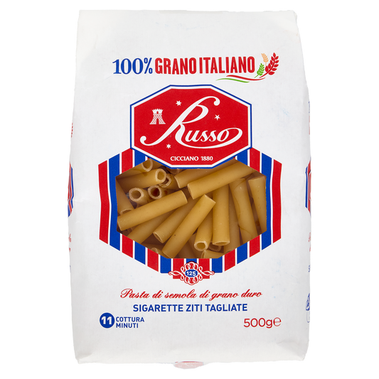 RUSSO PASTA DI SEMOLA SIGARETTE ZITI TAGLIATI 500g (20 in a box)