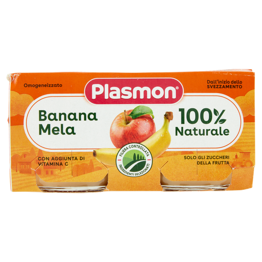 PLASMON OMOGENEIZZATO BANANA E MELA 80gX2 160g (12 in a box)
