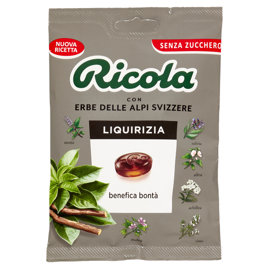 RICOLA CARAMELLE LIQUIRIZIA 70g (12 in a box)available from our italian retail store