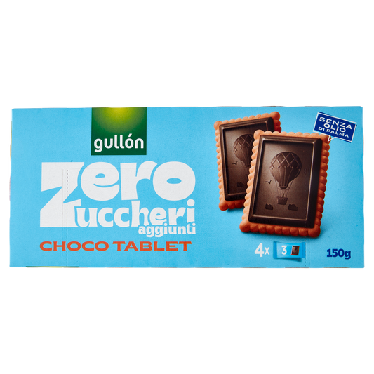 GULLON CHOCO TABLET Sugar-free 150g (12 in a box)available from our italian retail store