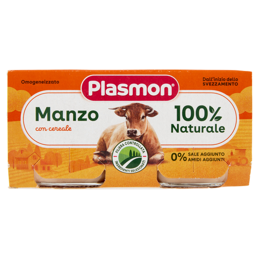 PLASMON OMOGENEIZZATO MANZO 80g  X2 160g (12 in a box)