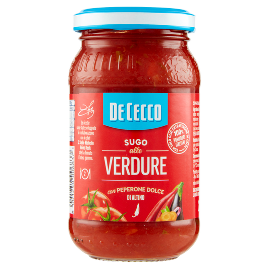 DE CECCO SUGO CON VERDURE 200g (12 in a box)available from our italian retail store