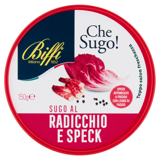 BIFFI SUGO RADICCHIO E SPECK 150g (6 in a box)available from our italian retail store
