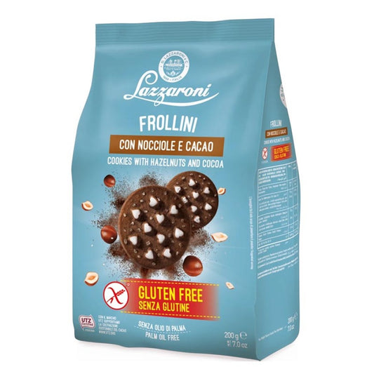 LAZZARONI FROLLINI GLUTEN-FREE CACAO E NOCCIOLE 200g (10 in a box)