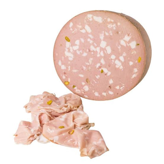 MORTADELLA CON PISTACCHIO IGP MAX ROSE' DIAM. 14CM ABOUT 5KG (£5.96 PER KG)
