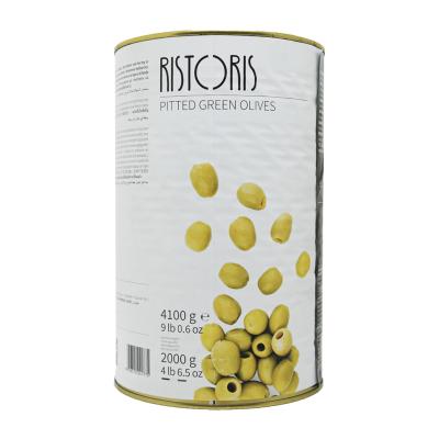 Ristoris Pitted Green Olives in Brine tin 4.1kg (available from uk store)